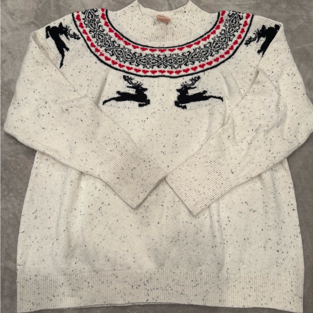 Loft Plus Size Holiday Fairisle Sweater Sz 20-22 / 2XL - New! - Picture 1 of 7